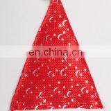 LED Flash Lights Velvet Singing Santa Claus Christmas Hat With Star Lights thumbnail-1