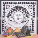 Double Bed Sun Balck and White Indian Mandala Tapestry Beach Spread From Jaipur India thumbnail-1
