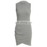 MIKA72351 Elegant Gray Sleeveless Knitted Casual Dress Women Evening Party Bodycon Dress GirlsLadies Spring Short Pencil Vestido thumbnail-3