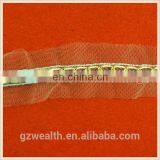 Hot Sale Fashion Tulle Lace With Gold Metal Chain for Garment Decorations thumbnail-4