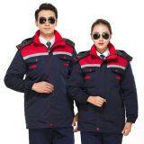 Thickened Winter Overalls Cotton Coat Men and Women Engineering Cotton Jacket Outerwear Labor Protection Clothing Liner Detachable With Reflective Strip Cotton thumbnail-2