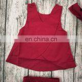 2019 Summer Red Girls Dress & Ruffle Bloomer Pants & Headband 3pc Set thumbnail-5