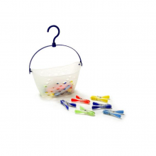 Plastic basket with 20 pegs