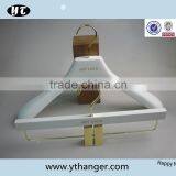 White High End Wood Hanger and Pants Hanger With Gold Hardware thumbnail-1