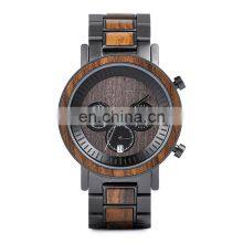 BOBO BIRD High Quality Wooden Watches Black Minimalist Wood Watch Small Window Calendar Movement