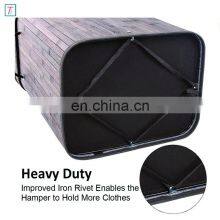Bamboo Laundry Hamper Storage Basket Folding Dirty Clothes Hamper With Lid Handles and Removable Liner thumbnail-4