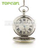 THE GREATEST Grandpa Silver Golden Pocket Quartz Watch Chain Full Hunter LPW05 thumbnail-2