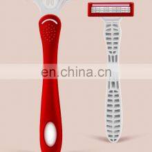 IGUETTA Triple Blades Red Women Razor Blade Hair Remover Plastic Rubber Handle Safe Steel Blades Aloe Lubricant Strip GF2-2001 thumbnail-3