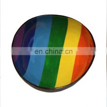 Rainbow Pattern Coconut Shell Bowl Wholesale from 100% natural best price made in Vietnam Manufacturer