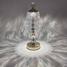 Desk Lamp Rechargeable Bedside Luxury Acrylic Modern Led Touch Control Crystal Table Lamp Night Light thumbnail-3