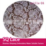 2016wholesale lace garment accessory/embroidery cotton full lace water soluble lace fabric