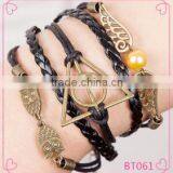 Fashion Jewelry, Cheap Promotional Handmade Infinity Symbol Leather Bracelet Designs thumbnail-1