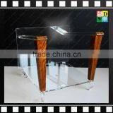 Luxury Acrylic and Wood Chair Base With Coffee Color Sofa for Hotel and Office thumbnail-2