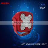Shenzhen Fashion and Smart Design Red Color 50w Auto Led Lamp Led Working Light for Car