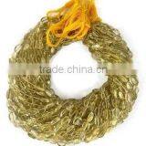 5 Strands Dark Lemon Quartz Smooth Oval Rondelle 13 Inch Long Gemstone Beads thumbnail-1