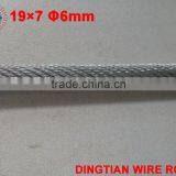 No Rotating Steel Wire Rope 19x7