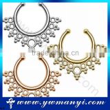 Newest design women jewelry of fake septum nose ring no piercing for wholesale O 5