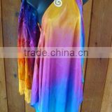 Rainbow belly dance silk veil,Hand dyed multi-color Belly dance silk veils from online wholesale store