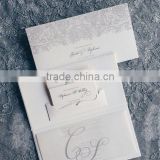 charming embossed hardcover silver hot stamp foil wedding invitation card