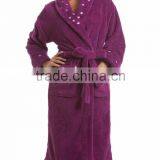 Wholesale Warm Soft Breathable Printed Women's Fleece Bathrobe thumbnail-1