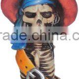 Figurine Shaped Hand Crafted Smoking Pipes - Skull Outlaw thumbnail-1
