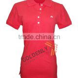 high quality ladies plain polo shirts with embroidered logo