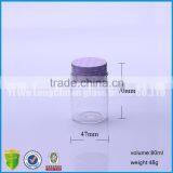 80ml Clear Straight-sided Glass Jars Containers With Colorful Aluminum Continuous Thread Cap With liner