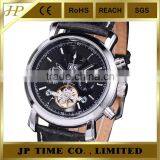 Black Dial Genuine Leather Strap Automatic Watch Winder no Battery Automatic Mechanical Watch thumbnail-1
