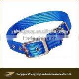 China factory wholesale blue plain nylon pet dog collar