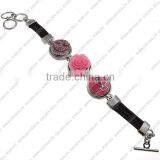 LJ0138 Button Leather Popper Bracelet,diy Suede Leather Bracelet, Zinc Alloy Button Bracelet thumbnail-1