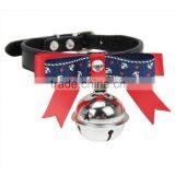 Dogs Puppy Cat Adjustable PU Leather Pet Collar With Bell Bowknot Neck Strap thumbnail-2