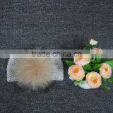Colourful Genuine Big Raccoon Fur Pompom Women Makeup Headband thumbnail-5