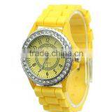 Funky Stylish Rhinestones Chronograph Silicone Watch Display Quartz Wrist Watch Custom thumbnail-4