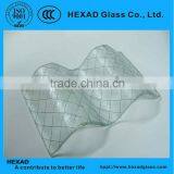 High Quality 6mm Clear Fireproof Nashiji Wired Mesh Glass thumbnail-1