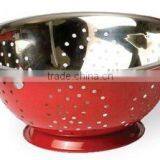 Red Stainless Steel Colander thumbnail-1
