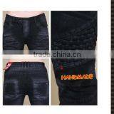 Hand Made High Quality Black Denim Pants Jeans Denim Jeans thumbnail-5