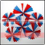 5pcs Red White & Blue 16" Tissue Paper Fan Hanging home Decoration