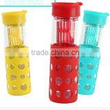 Borosilicate Glass Drink Bottle With Kinds of Design Silicone Sleeve thumbnail-3