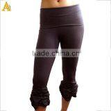 Yoga Capri Pants, Cropped and Ruched Leg With Fold Over Waistband - YOGINI CAPRIS - Bloomers, Dancewear thumbnail-1