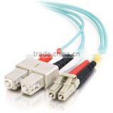 2m LC-SC 10Gb 50/125 OM3 Duplex Multimode Fiber Optic Cable (Plenum-Rated)