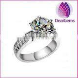 Sterling Silver Simulation Diamond Wedding Ring thumbnail-1