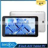 2016 Newest 8" Quad Core Tablet PC Android 4.4.2 Tablet PC 1280X800Pixels IPS 5 Camera 2.0MP Wifi Tablet pc