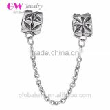 Silver Tube 925 Sterling Silver Charm European bead New Design Safety Chain for Bracelet A004