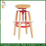 2016 New Wood Adjustable Bar Stool With Armrest