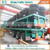 Inexpensive 20ft 40ft flat bed semi-trailer high quality tri-axle flatbed truck trailer
