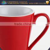 Fashion Customized Logo Office Red Ceramic Coffee Cup Wholesale thumbnail-2