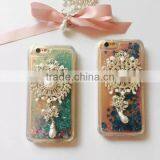 Bling Bling Glitter Floating Star Quicksand Brooch Clear Tpu Phone Case for Iphone 6 thumbnail-2