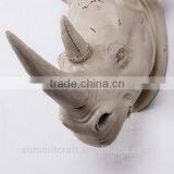 Resin Modern Wall Animal Head Sculpture Rhinoceros Wall Decoration thumbnail-2