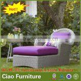 Outdoor Furniture Casual Garden Rattan Sun Lounger With Cushion thumbnail-1