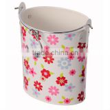 metal PVC Laundry Box with wire handle + hook